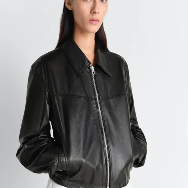 Lemaire Biker Blouson in Leather - Jackets - Parisian Minimalist Luxury at Coveti