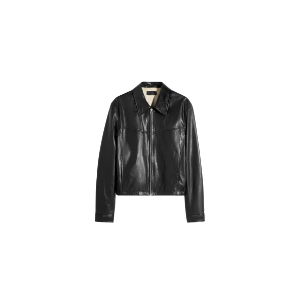 Lemaire Biker Blouson in Leather - Jackets - Parisian Minimalist Luxury at Coveti