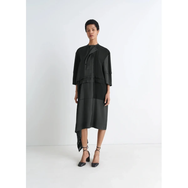 Lemaire Blouse Dress with Pleats in Silk, view 3