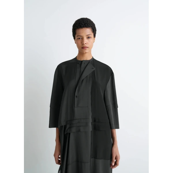 Lemaire Blouse Dress with Pleats in Silk, view 4