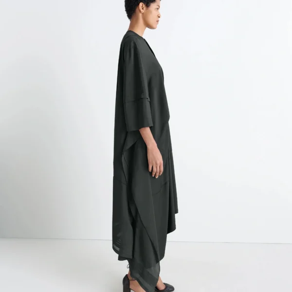 Lemaire Blouse Dress with Pleats in Silk - Dresses - Parisian Minimalist Luxury at Coveti