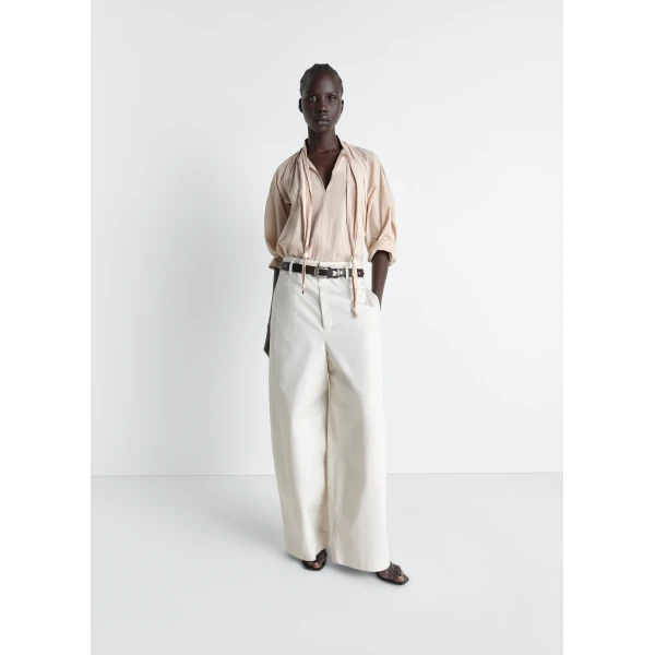 Lemaire Blouse with Scarf in Crepe Cotton, view 4