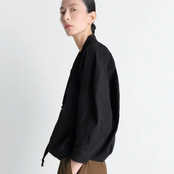 Lemaire Blouse with Scarf in Crepe Cotton - Tops - Parisian Minimalist Luxury at Coveti