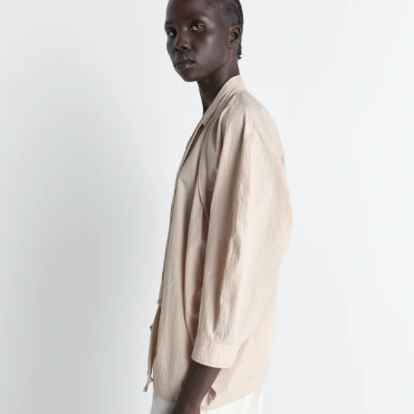 Lemaire Blouse with Scarf in Crepe Cotton - Tops - Parisian Minimalist Luxury at Coveti