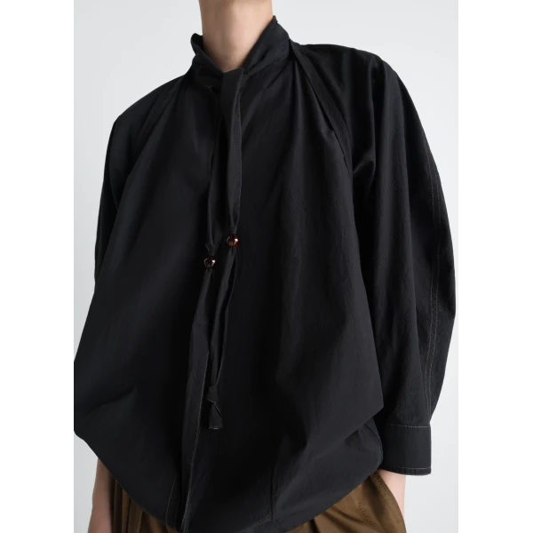Lemaire Blouse with Scarf in Crepe Cotton, view 6