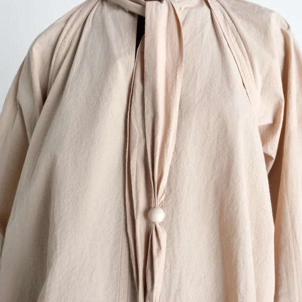 Lemaire Blouse with Scarf in Crepe Cotton - Tops - Parisian Minimalist Luxury at Coveti