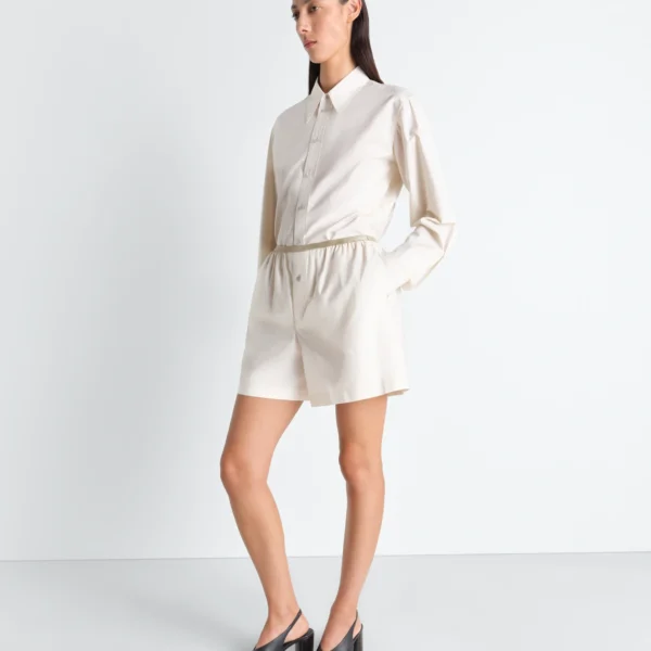 Lemaire Boxer Shorts in Washed Cotton Silk - Shorts - Parisian Minimalist Luxury at Coveti