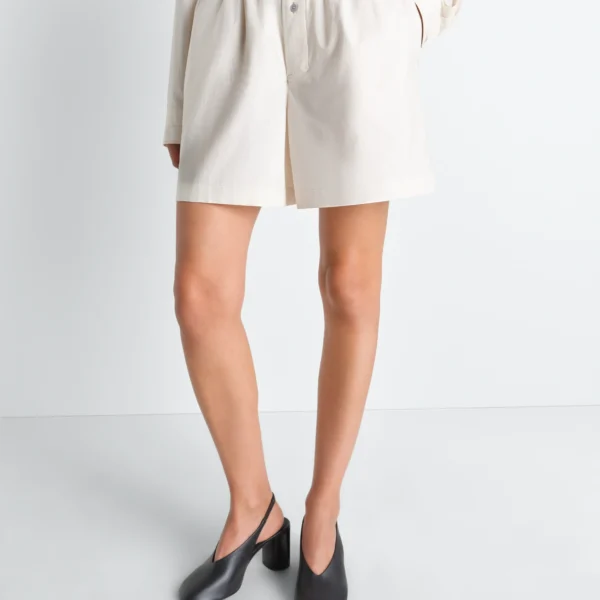 Lemaire Boxer Shorts in Washed Cotton Silk - Shorts - Parisian Minimalist Luxury at Coveti