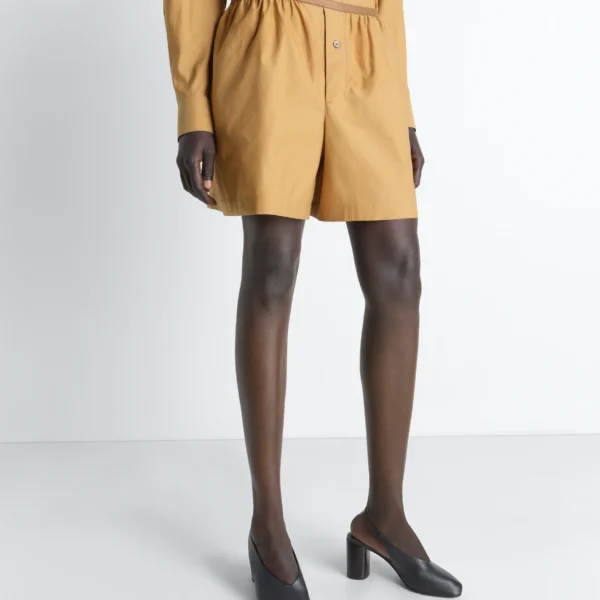 Lemaire Boxer Shorts in Washed Cotton Silk - Shorts - Parisian Minimalist Luxury at Coveti