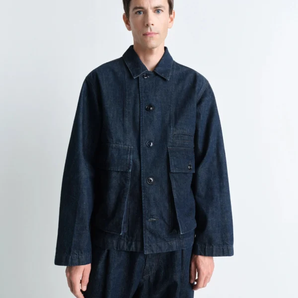 Lemaire Boxy Jacket in Denim - Jackets - Parisian Minimalist Luxury at Coveti