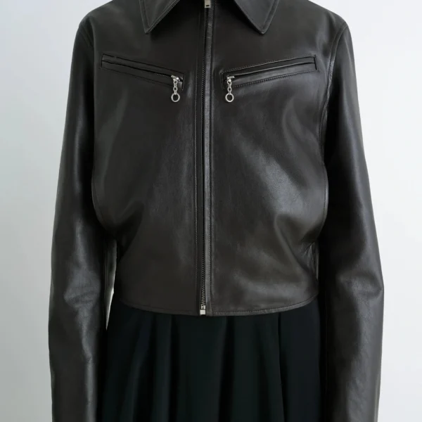 Lemaire Boxy Leather Blouson in Leather - Jackets - Parisian Minimalist Luxury at Coveti