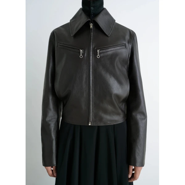 Lemaire Boxy Leather Blouson in Leather Jacket, view 5