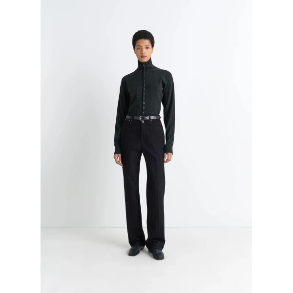 Lemaire Buttoned Fitted Cardigan in Fine Wool, view 3