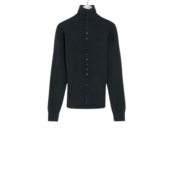 Lemaire Buttoned Fitted Cardigan in Fine Wool - Knitwear - Parisian Minimalist Luxury at Coveti