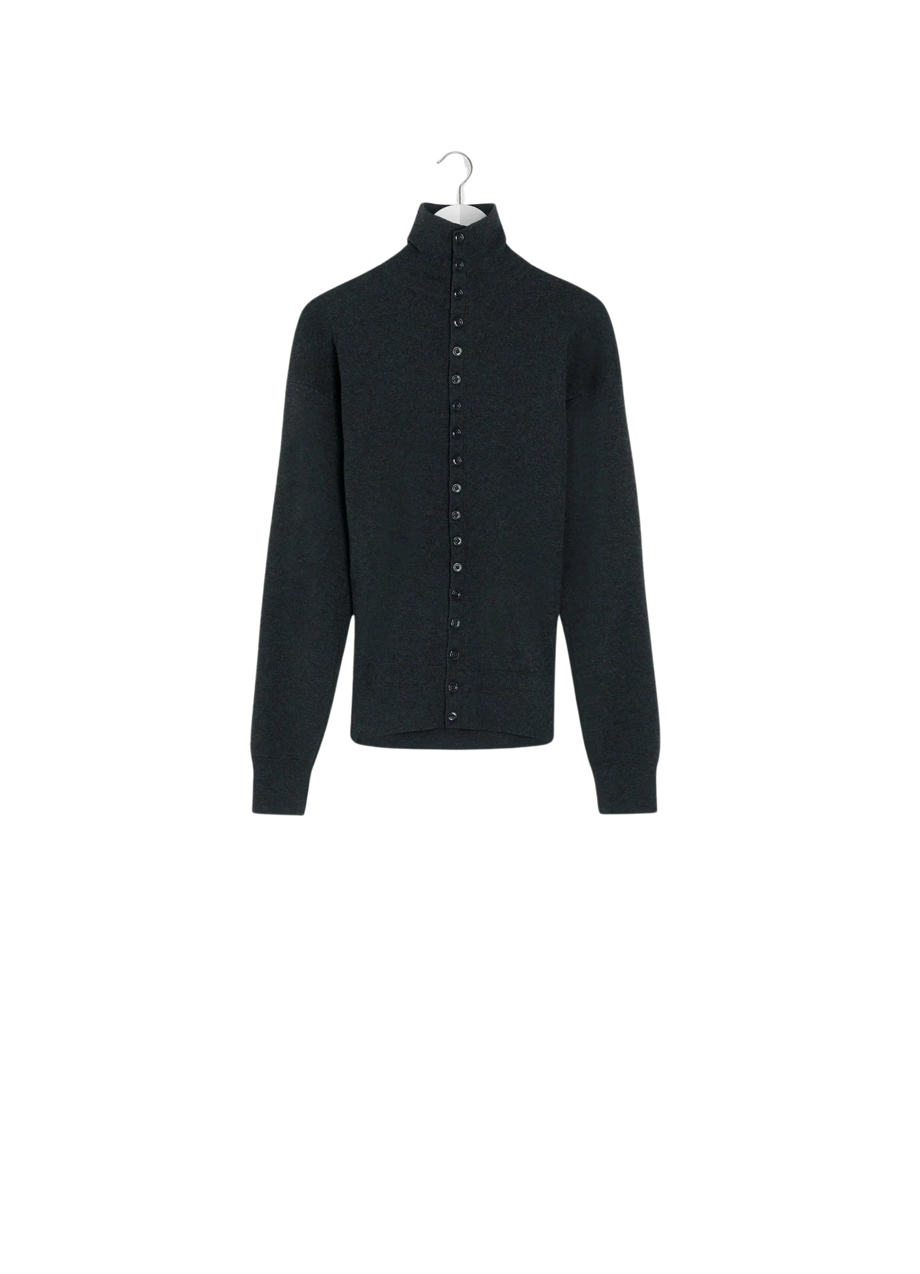 Lemaire Buttoned Fitted Cardigan in Fine Wool - Knitwear - Parisian Minimalist Luxury at Coveti