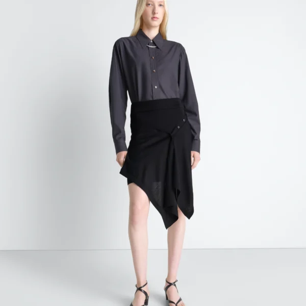 Lemaire Buttoned Skirt in Merino Blend - Knitwear - Parisian Minimalist Luxury at Coveti