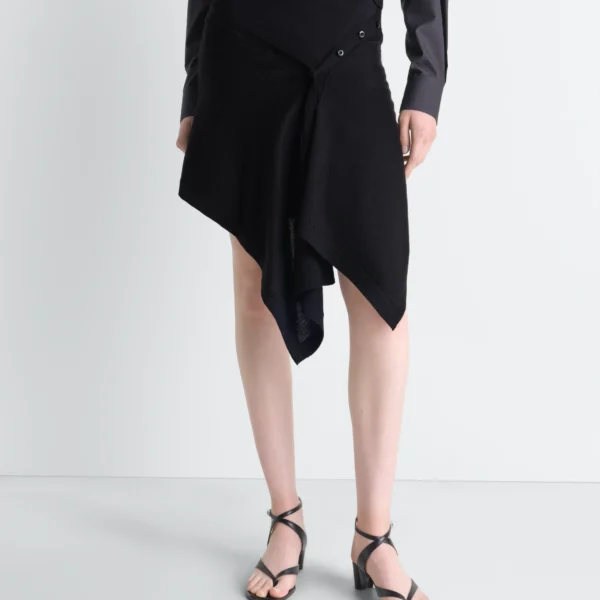 Lemaire Buttoned Skirt in Merino Blend - Knitwear - Parisian Minimalist Luxury at Coveti