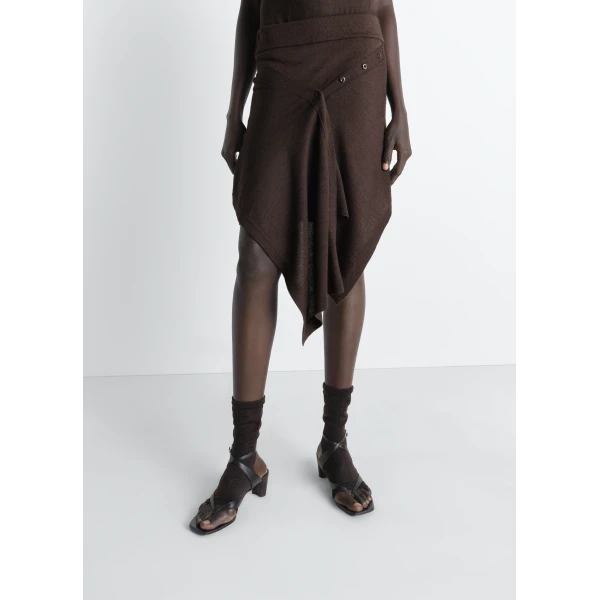 Lemaire Buttoned Skirt in Merino Blend, view 3