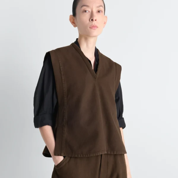 Lemaire Chasuble in Dyed Broken Twill - Tops - Parisian Minimalist Luxury at Coveti
