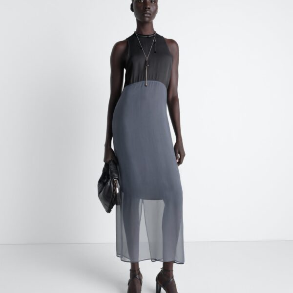Lemaire Column Dress in Crepe De Chine Viscose - Dresses - Parisian Minimalist Luxury at Coveti