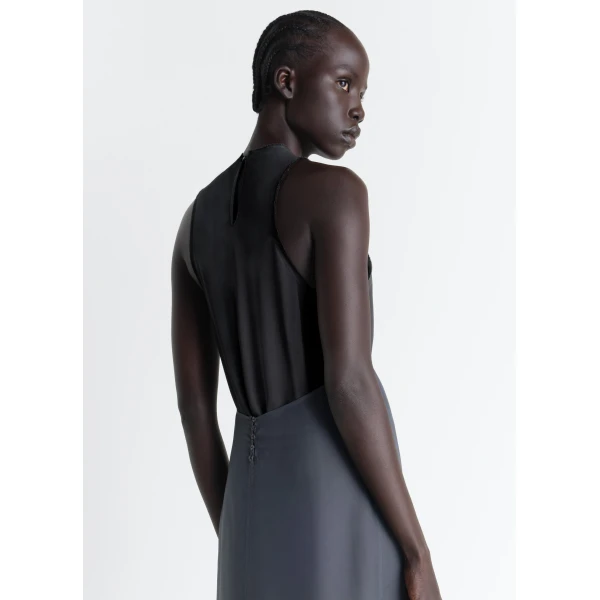 Lemaire Column Dress in Crepe De Chine Viscose, view 4