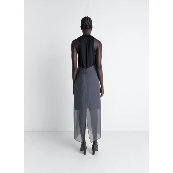 Lemaire Column Dress in Crepe De Chine Viscose, view 5