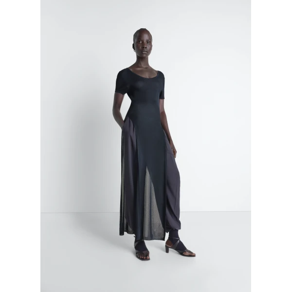 Lemaire Column Dress in Shiny Viscose, view 2