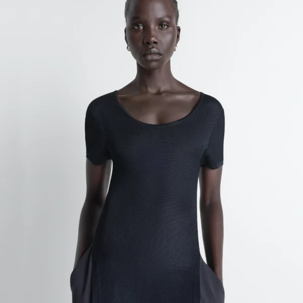 Lemaire Column Dress in Shiny Viscose - Dresses - Parisian Minimalist Luxury at Coveti