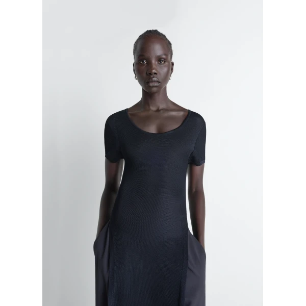 Lemaire Column Dress in Shiny Viscose, view 3