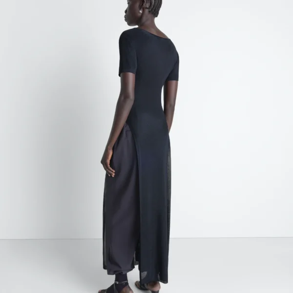 Lemaire Column Dress in Shiny Viscose - Dresses - Parisian Minimalist Luxury at Coveti