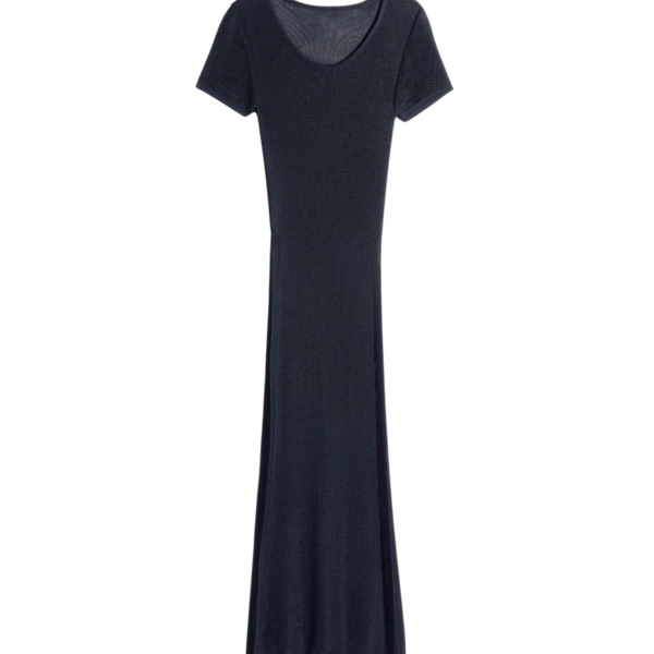 Lemaire Column Dress in Shiny Viscose - Dresses - Parisian Minimalist Luxury at Coveti