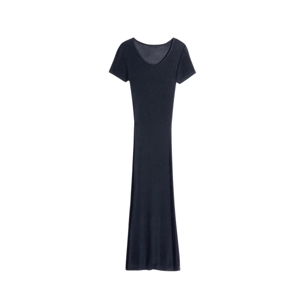 Lemaire Column Dress in Shiny Viscose - Dresses - Parisian Minimalist Luxury at Coveti