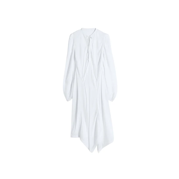 Lemaire Creased Bias Dress in Poly Viscose Twill - Dresses - Parisian Minimalist Luxury at Coveti