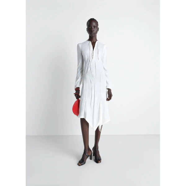 Lemaire Creased Bias Dress in Poly Viscose Twill, view 3