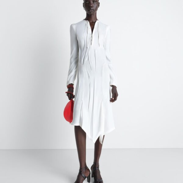 Lemaire Creased Bias Dress in Poly Viscose Twill - Dresses - Parisian Minimalist Luxury at Coveti