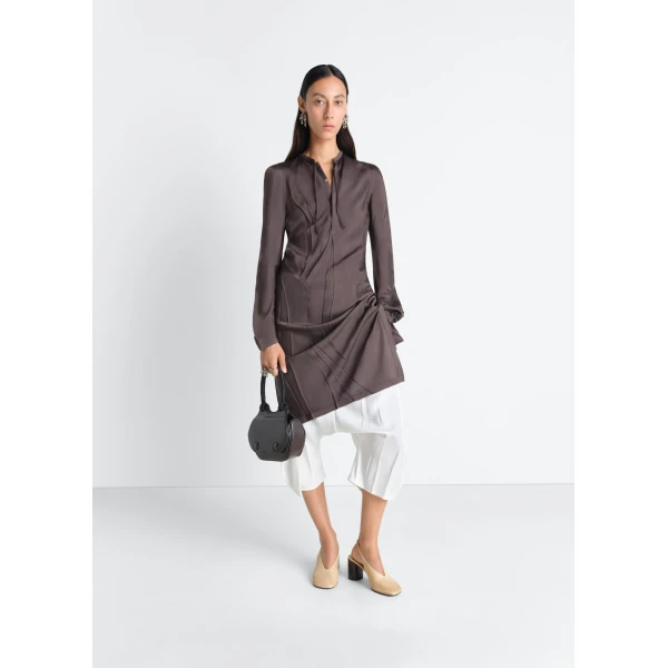 Lemaire Creased Bias Dress in Poly Viscose Twill, view 2
