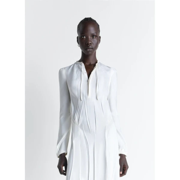 Lemaire Creased Bias Dress in Poly Viscose Twill, view 4
