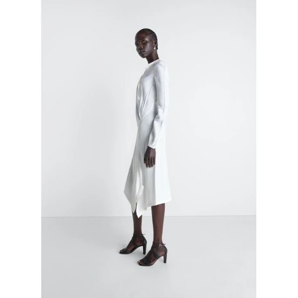 Lemaire Creased Bias Dress in Poly Viscose Twill, view 5