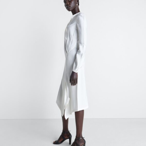 Lemaire Creased Bias Dress in Poly Viscose Twill - Dresses - Parisian Minimalist Luxury at Coveti