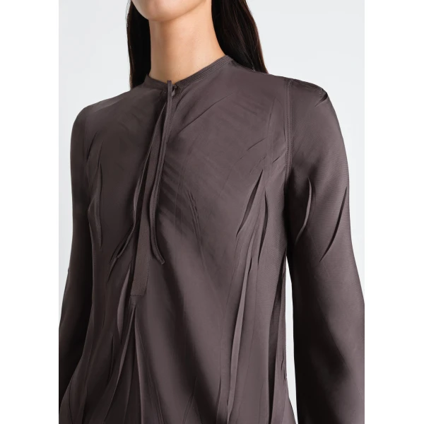 Lemaire Creased Bias Dress in Poly Viscose Twill, view 4