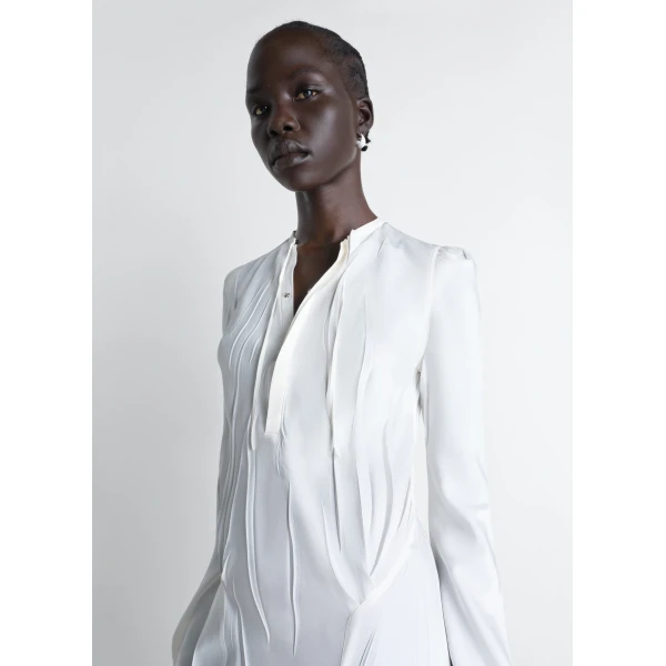 Lemaire Creased Bias Dress in Poly Viscose Twill, view 6