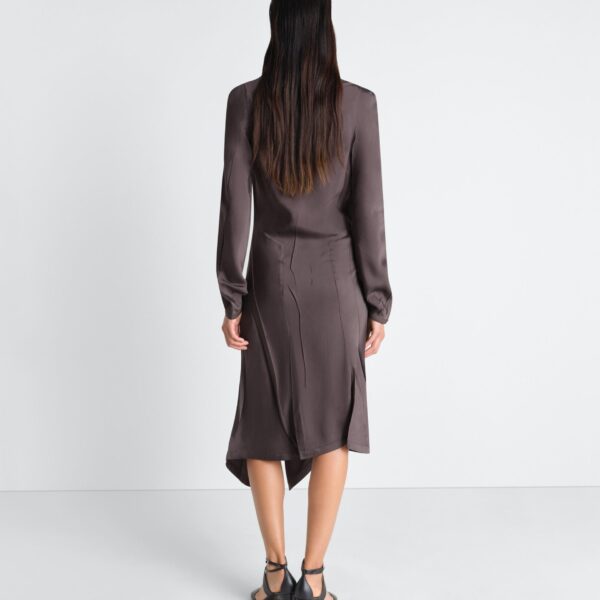 Lemaire Creased Bias Dress in Poly Viscose Twill - Dresses - Parisian Minimalist Luxury at Coveti