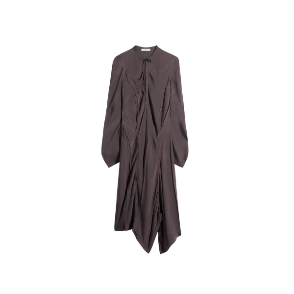 Lemaire Creased Bias Dress in Poly Viscose Twill - Dresses - Parisian Minimalist Luxury at Coveti