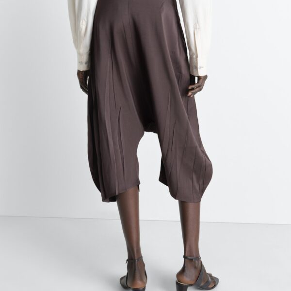 Lemaire Creased Dropped Crotch Bermudas in Poly Viscose Twill - Shorts - Parisian Minimalist Luxury at Coveti