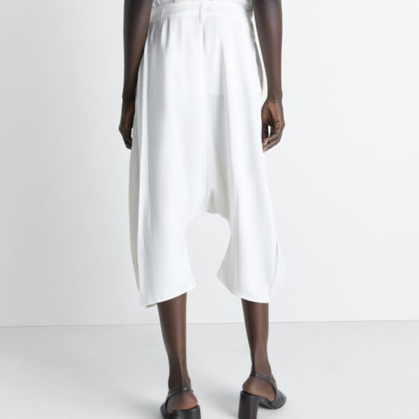 Lemaire Creased Dropped Crotch Bermudas in Poly Viscose Twill - Shorts - Parisian Minimalist Luxury at Coveti