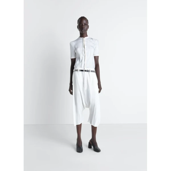 Lemaire Creased Dropped Crotch Bermudas in Poly Viscose Twill Shorts, view 3
