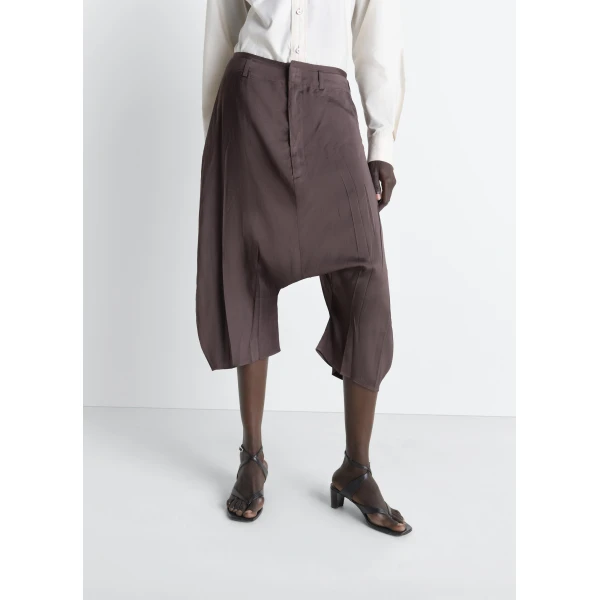 Lemaire Creased Dropped Crotch Bermudas in Poly Viscose Twill Shorts, view 4