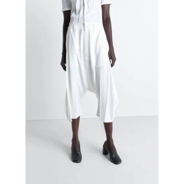 Lemaire Creased Dropped Crotch Bermudas in Poly Viscose Twill Shorts, view 4