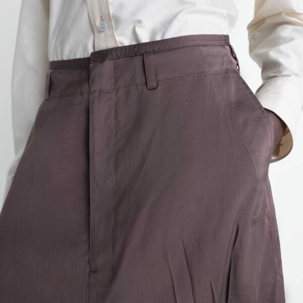 Lemaire Creased Dropped Crotch Bermudas in Poly Viscose Twill - Shorts - Parisian Minimalist Luxury at Coveti