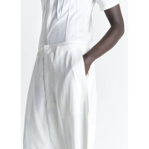 Lemaire Creased Dropped Crotch Bermudas in Poly Viscose Twill Shorts, view 5